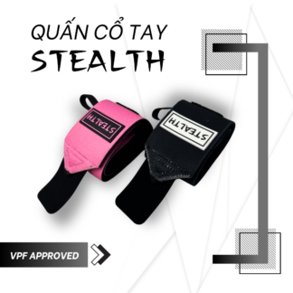 Quấn cổ tay Varuna STEALTH Đen/Hồng - Quấn cổ tay tập gym trơn màu có VPF Approved